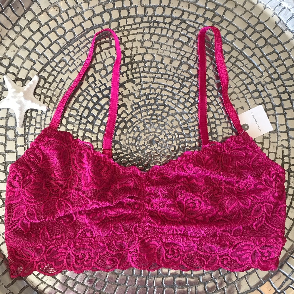 NWT ANTHROPOLOGIE RASPBERRY LACE LOUNGE BARLETTE SIZE M